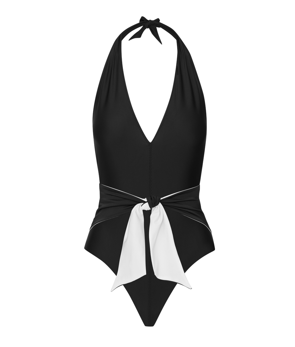 Ansea Tie Front One Piece Plunge Swimsuit – ansea