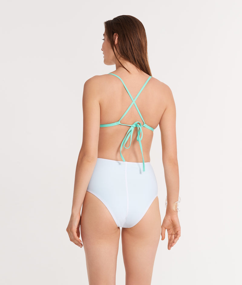 Reversible High Waist Bikini Bottom in Rust and Green - Sauipe Swim